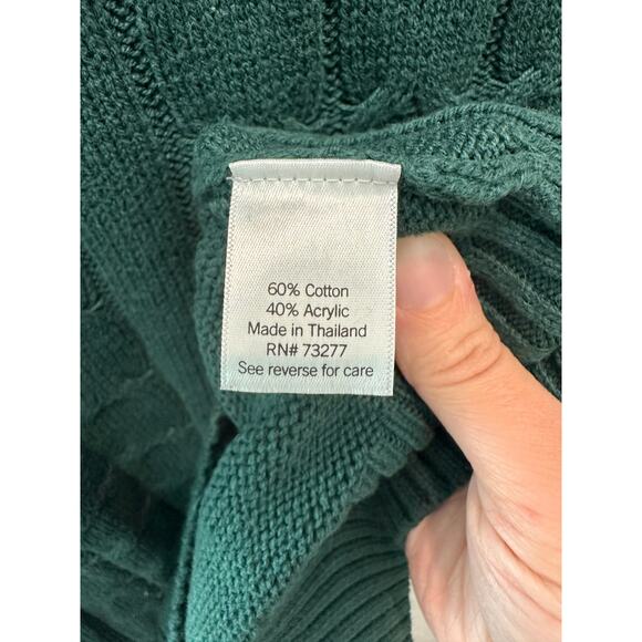 CROFT & BARROW | Dark Green Cable Knit Pullover Sweater | Women’s Small - Picture 7 of 8